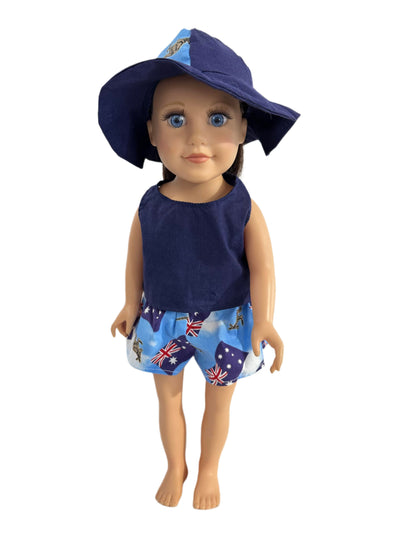 Australia Day Top, Short & Hat 3 Piece Set
