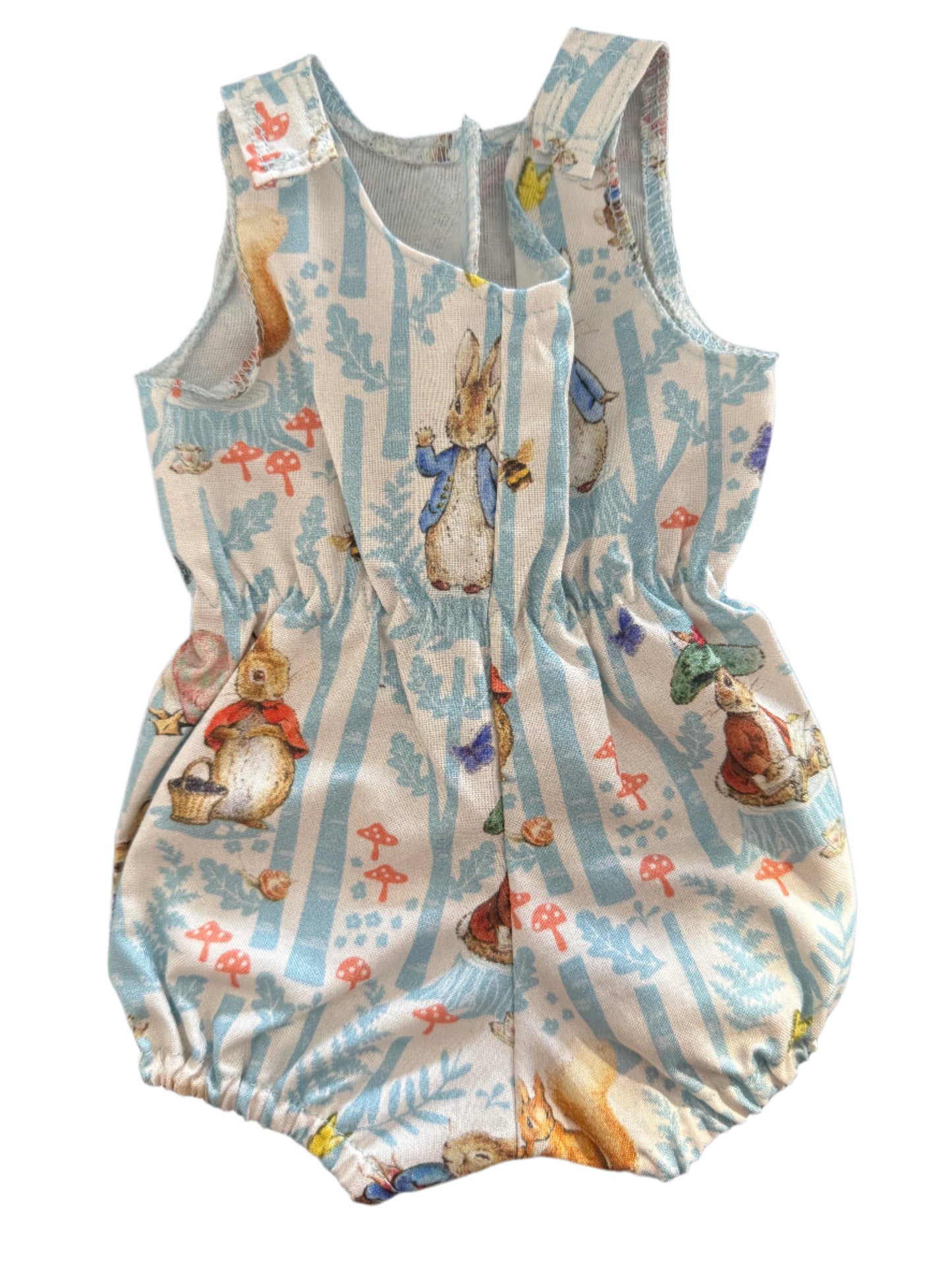 Blue Striped Rabbit Romper