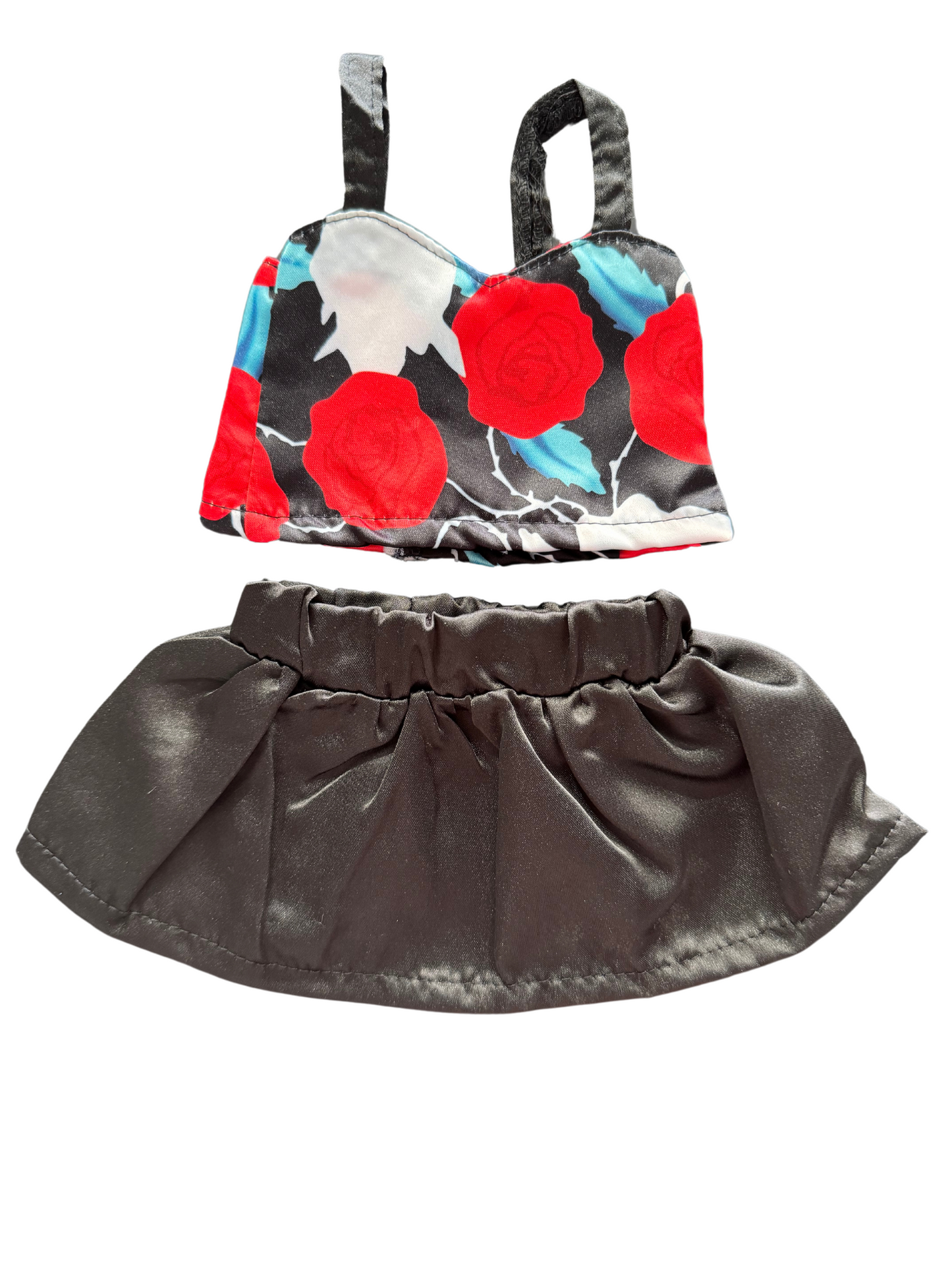 Black Skirt & Rose Top - 2 Piece