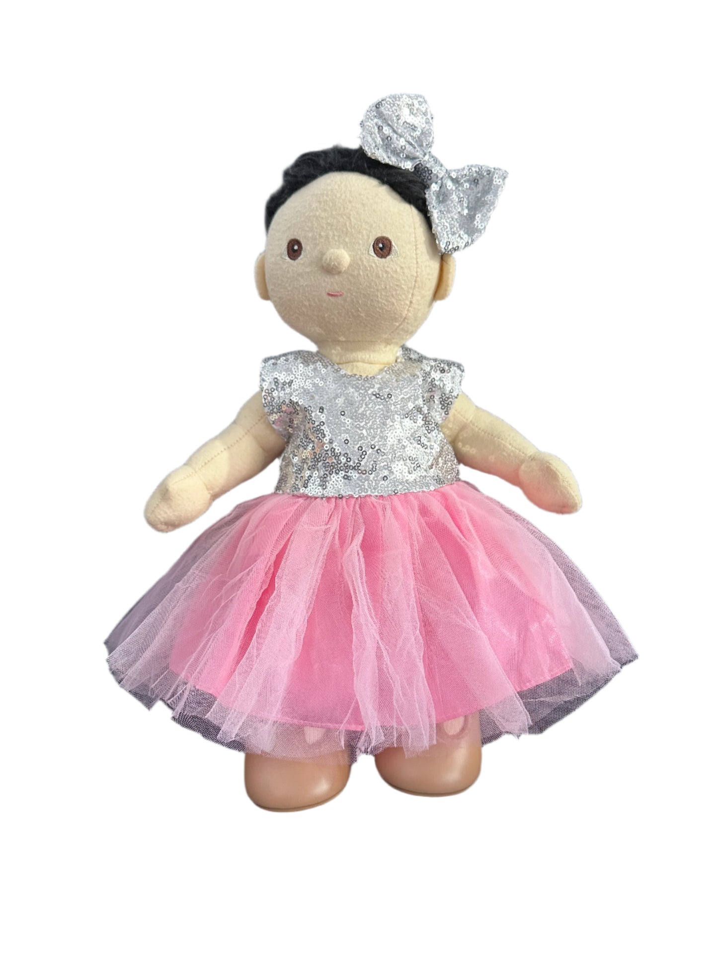 Sequin Tulle Pink Party Dress & Bow