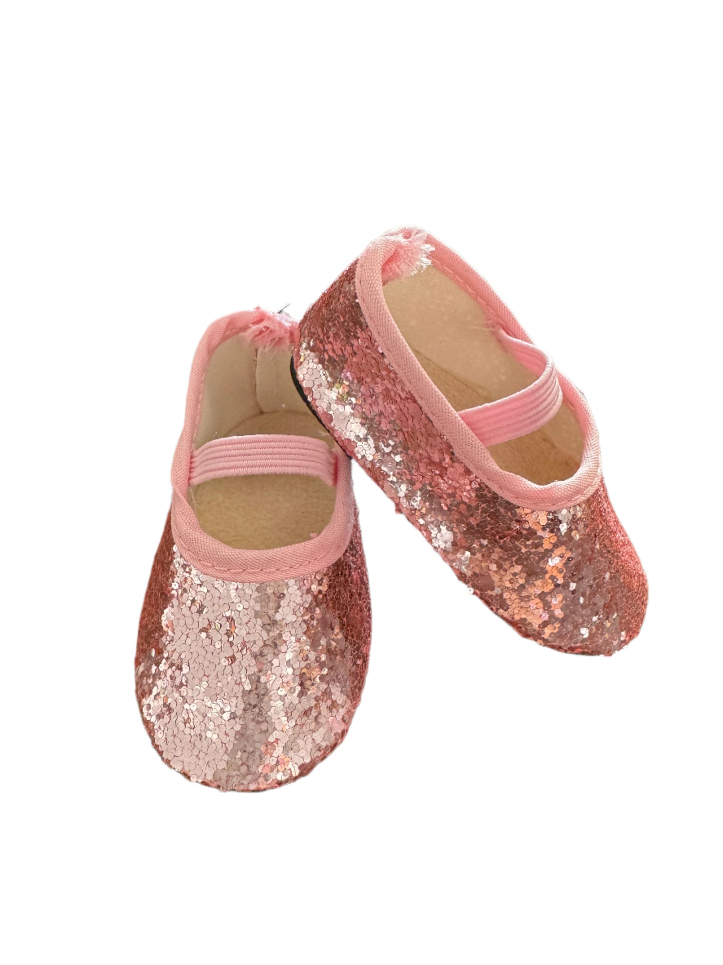 Pink Glitter Flat with Strap