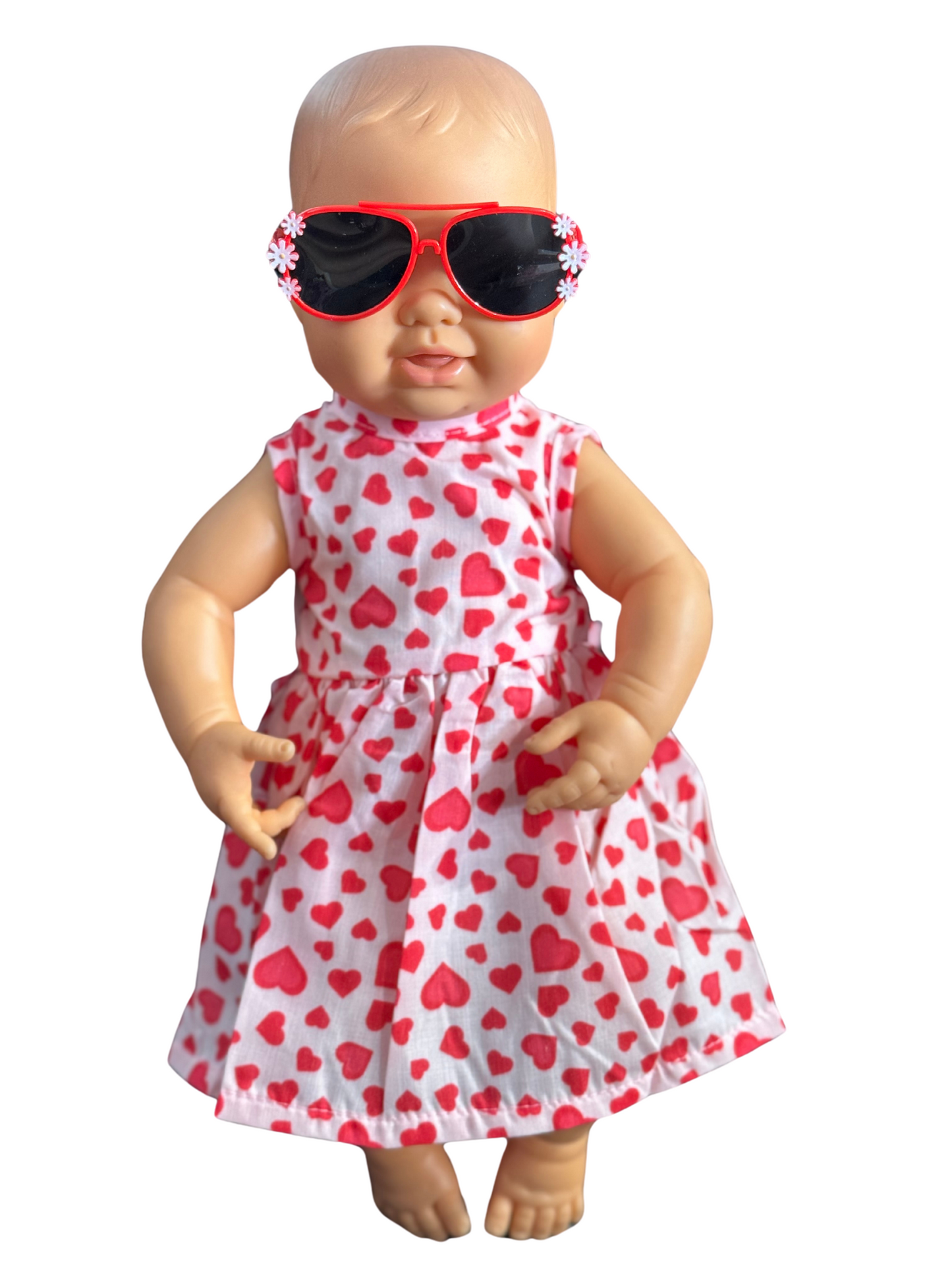 Red Sunglasses With White Daisy's