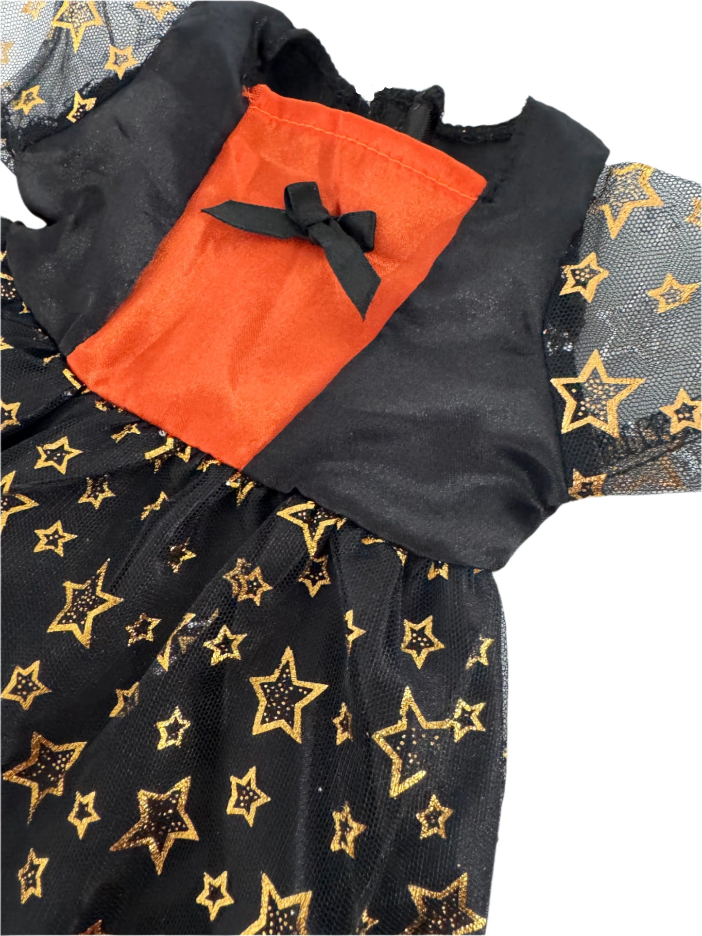 Black & Orange Stars Witch Halloween Costume - 2 Piece Set