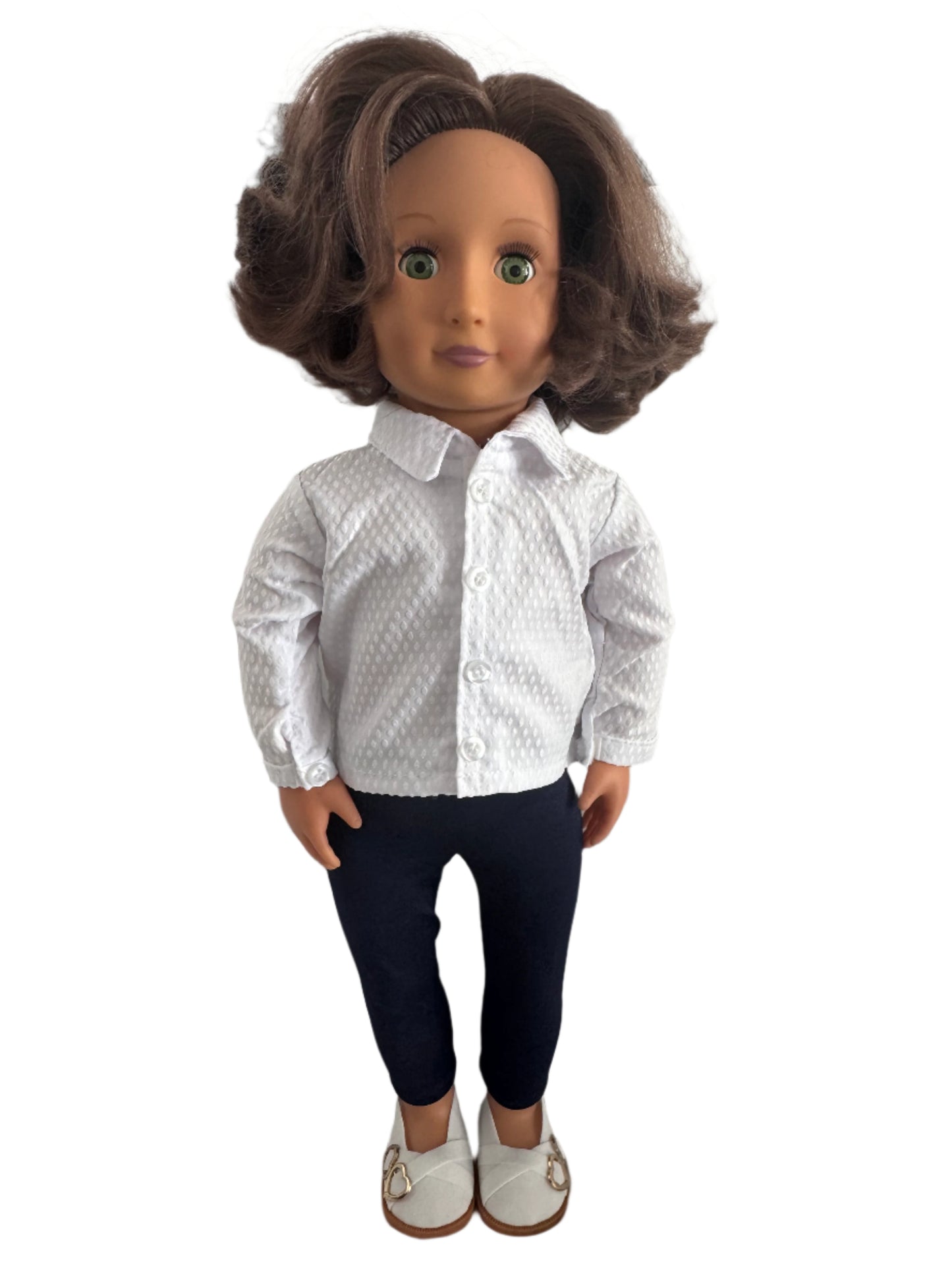 White Long Sleeved Button Up Dress Shirt