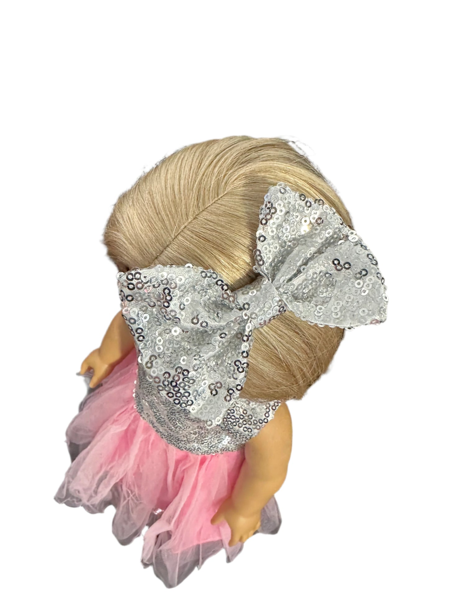 Sequin Tulle Pink Party Dress & Bow