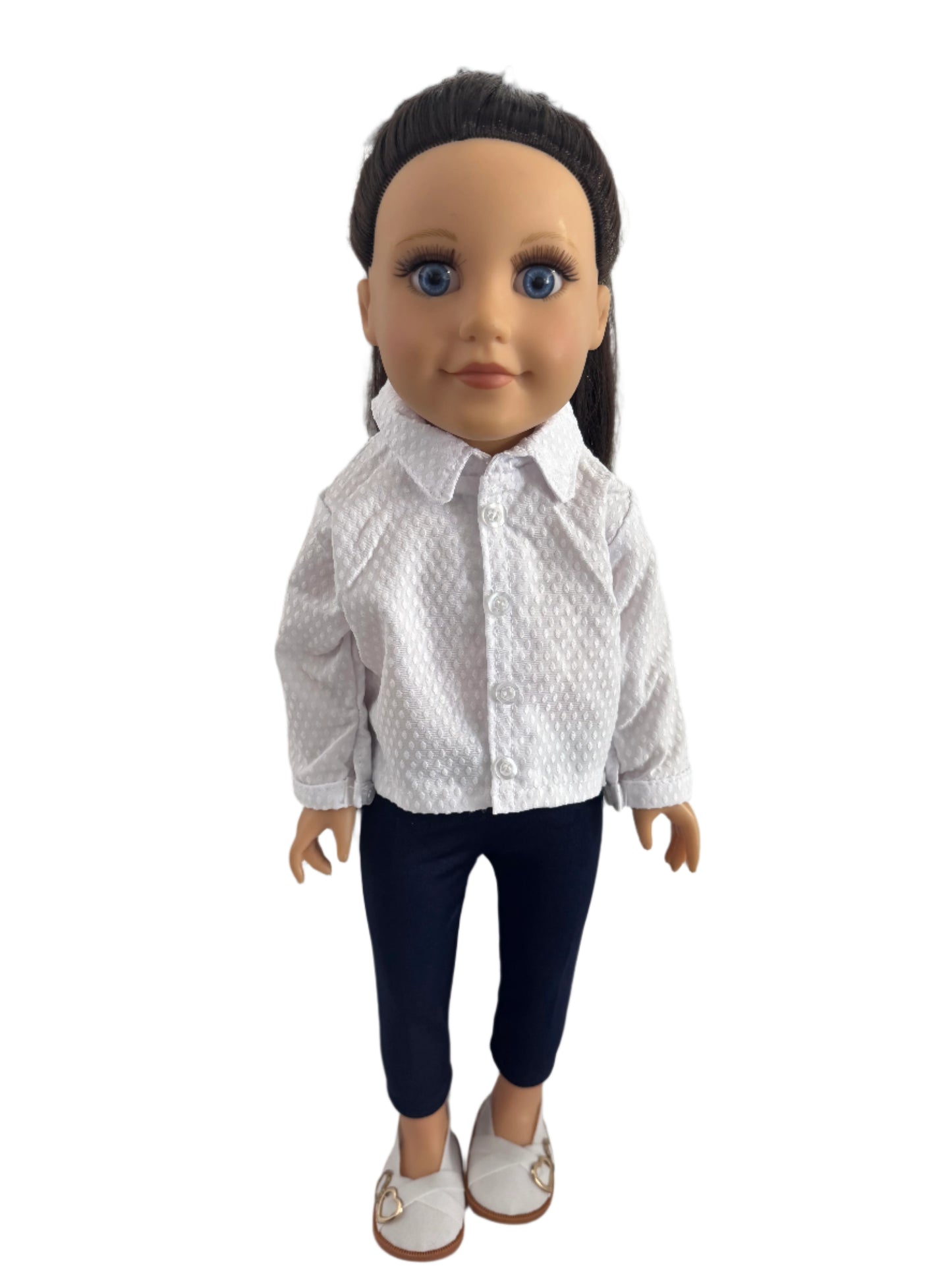 White Long Sleeved Button Up Dress Shirt