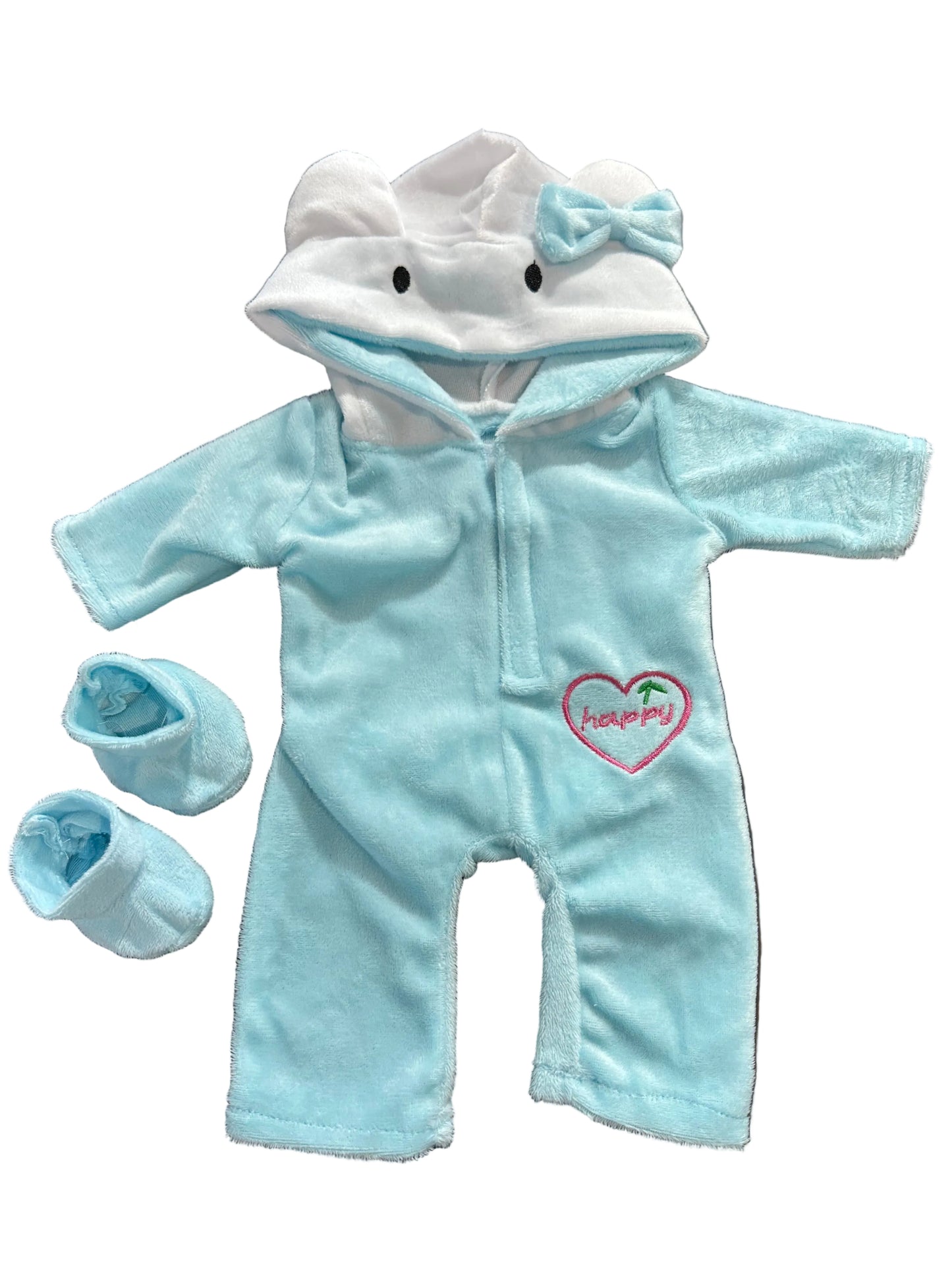Plush Onesie with Hood & Booties - 2 Piece Set