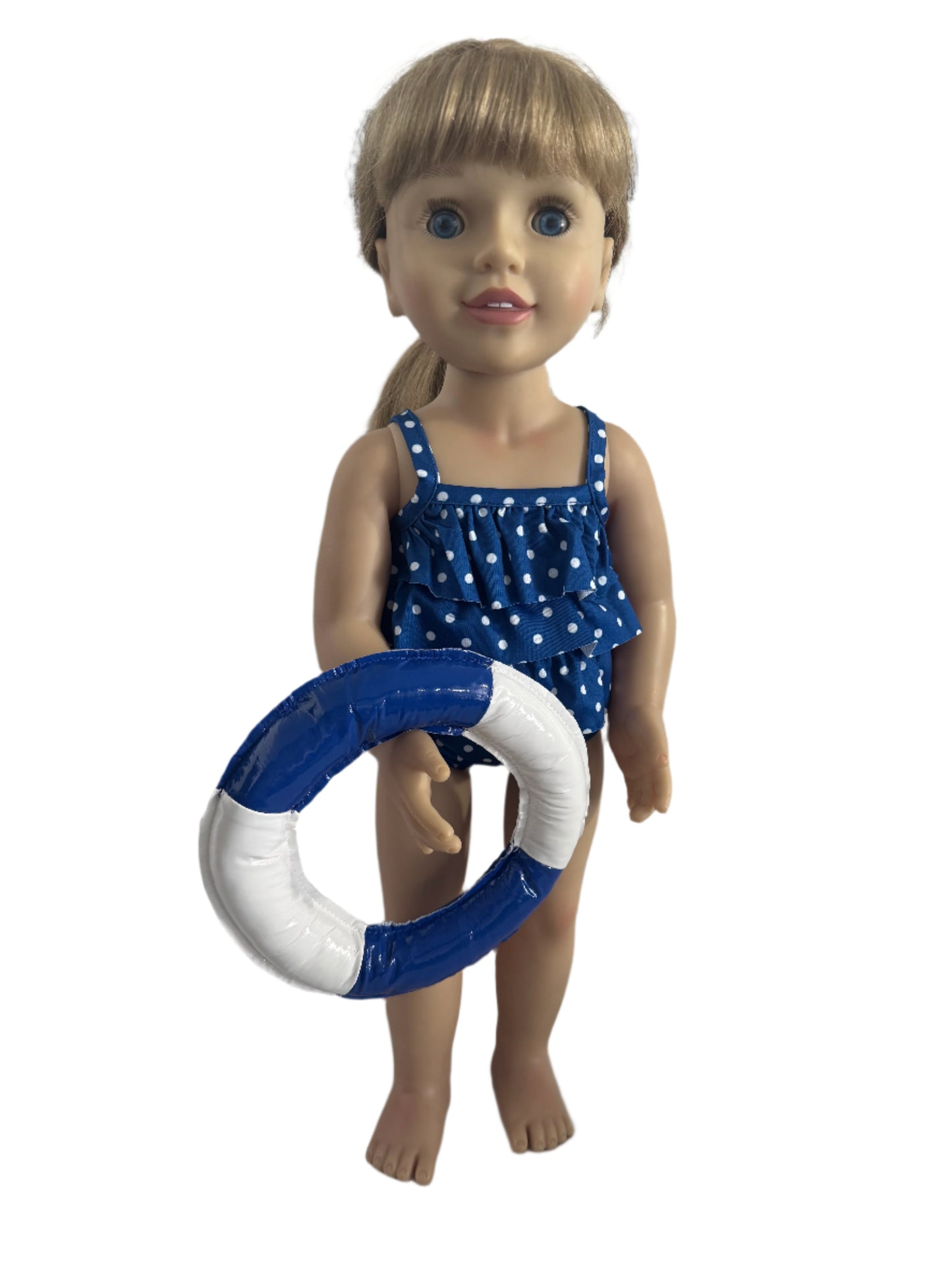 Blue Polka Dot Bathing Swimsuit with Float - 3 Piece Set