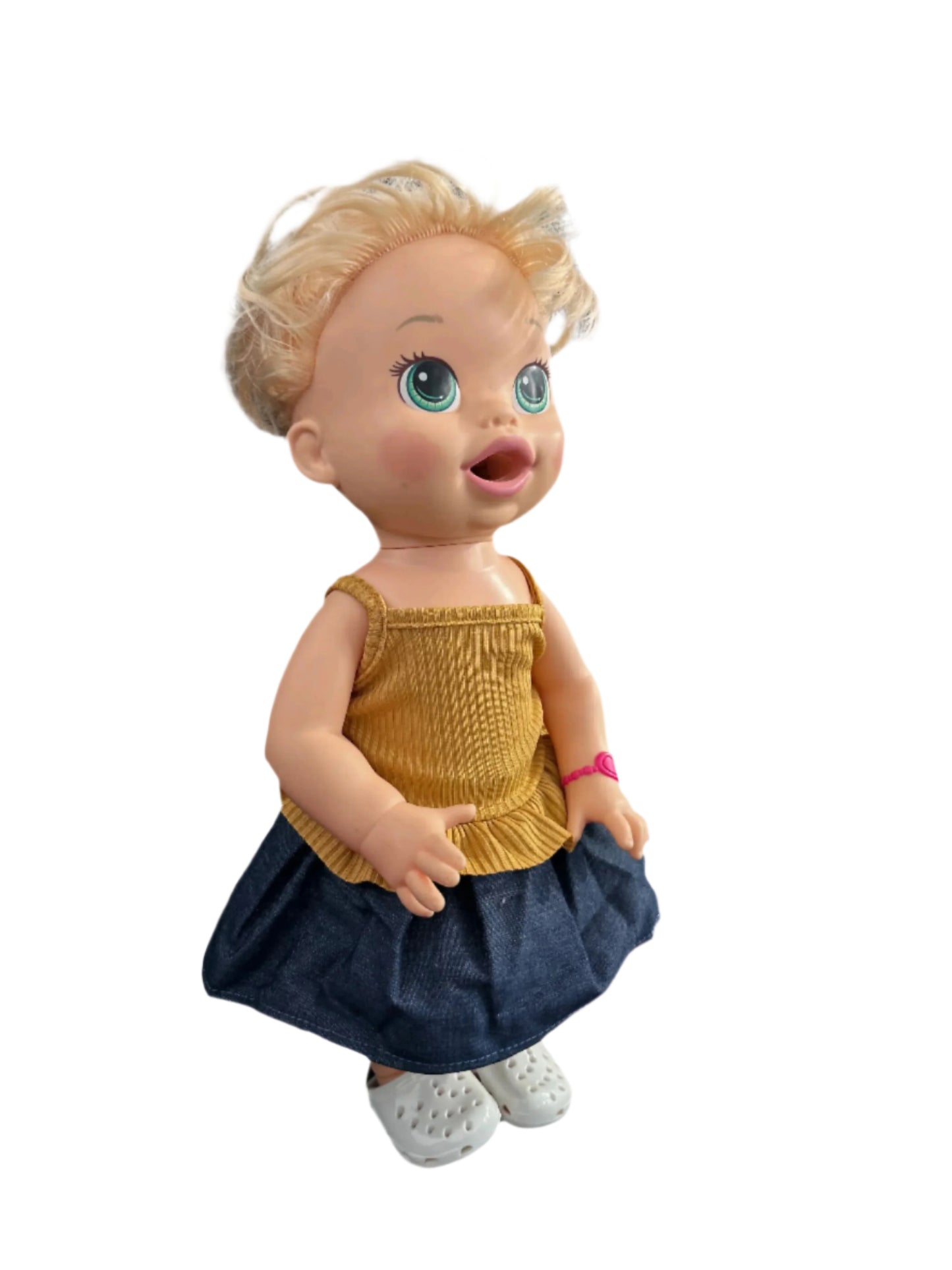 Mustard Cami & Blue Denim Skirt - 2 Piece Set