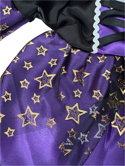 Black & Purple Stars Witch Halloween Costume - 2 Piece Set