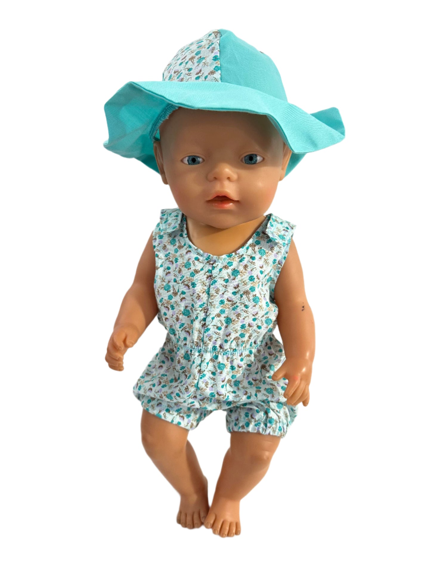 Aqua Floral Romper 2 Piece Set