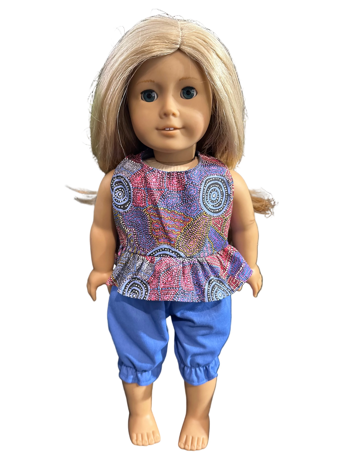 Frilled Indigenous Top & Shorts Set - 2 Piece