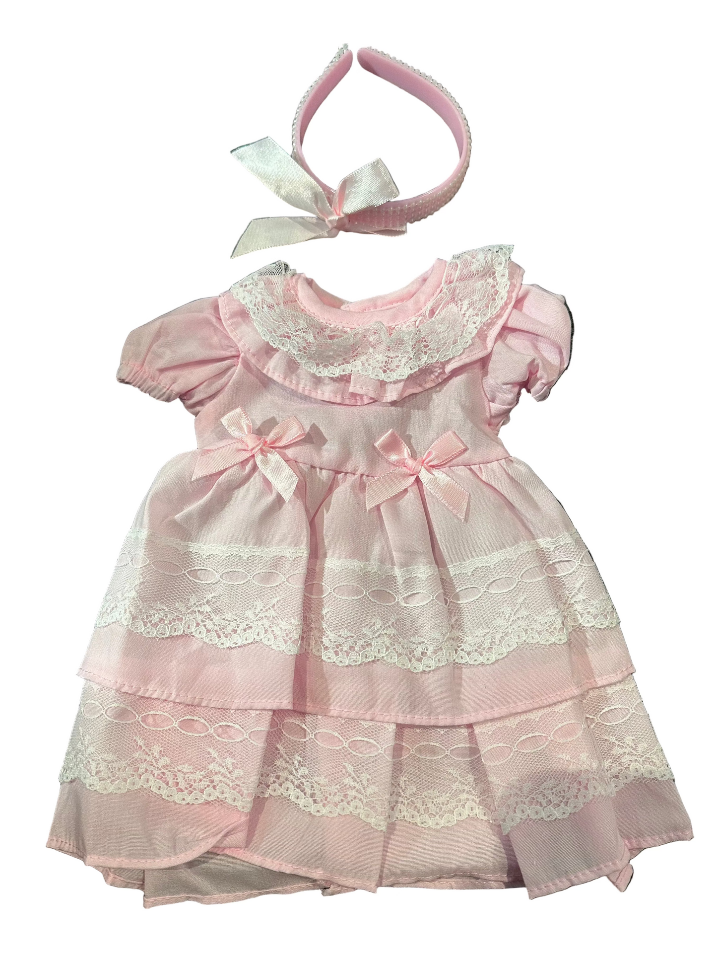 Pink Lace Tiered Dress - 2 Piece Set