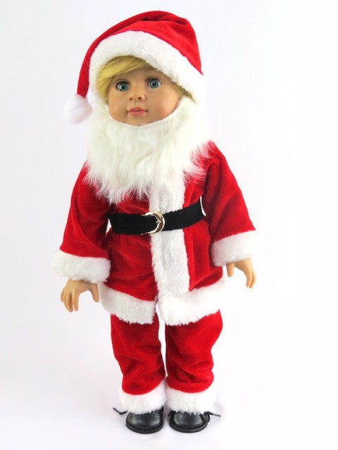 Mr. Claus Outfit with Beard - 5 Piece Set