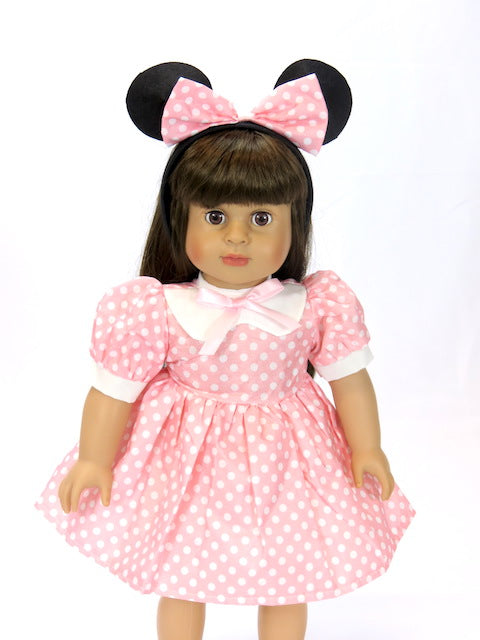 Little Pink Minnie Mouse Dress & Headband - 2 Piece Set