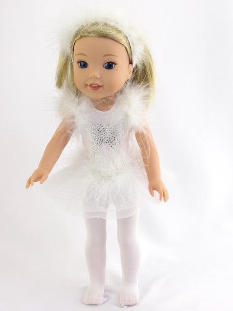 White Butterfly Ice Skating Outfit (s) - 3 Piece Set