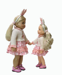 Spring Bunnies Sweater & Dress Set with Headband (Headwear) - 3 Piece Set