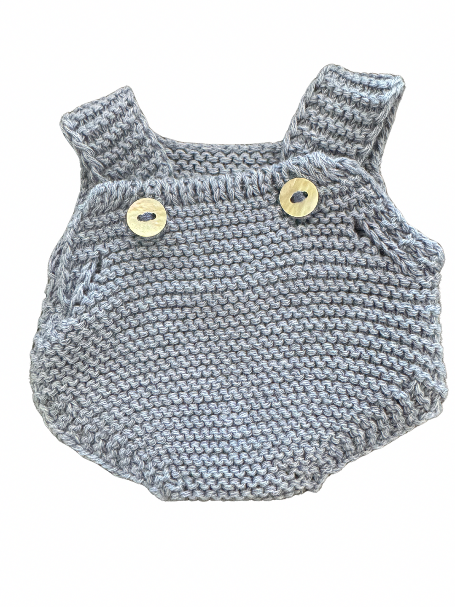 Blue Knit Romper & Bonnet 2 Piece Set - 21cm Miniland