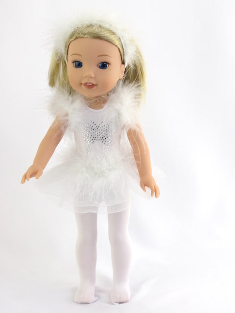 White Butterfly Ice Skating Outfit (s) - 3 Piece Set