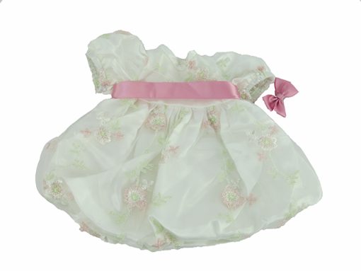 White Easter Dress with Floral Embroidery - 2 Piece Set