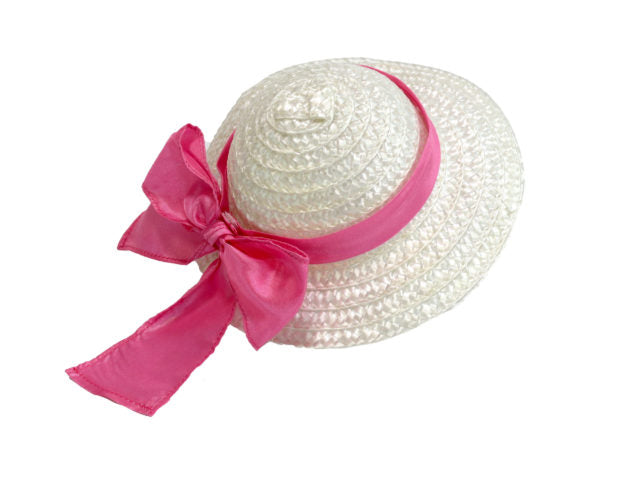 Pink Floral Dress & Straw Hat - 2 Piece Set