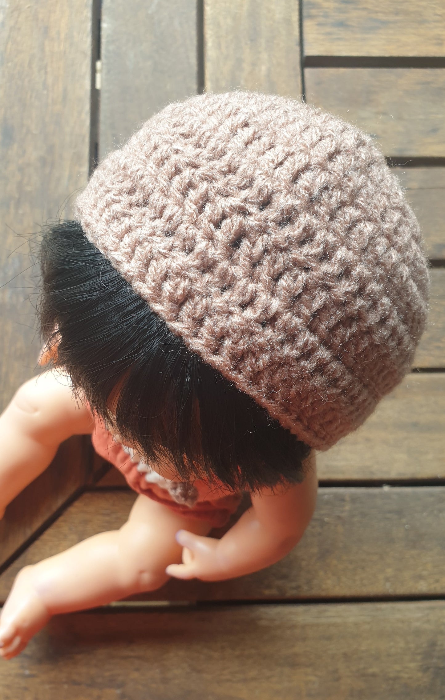 Brown Knitted Bonnet (Headwear)