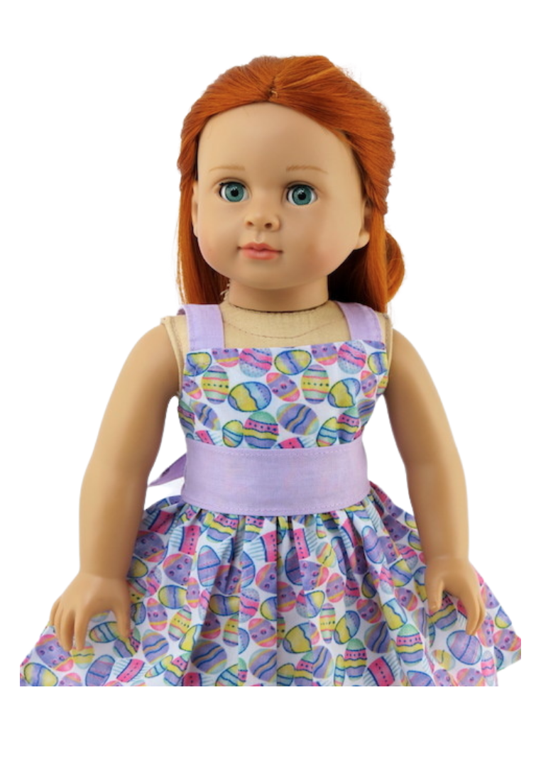 Dolls Lavender Easter Eggs Dress