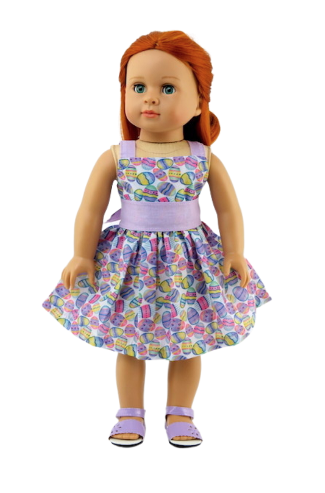 Dolls Lavender Easter Eggs Dress