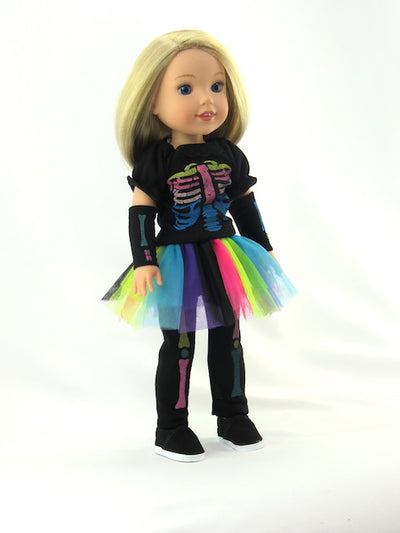 Electric Neon Skeleton Costume (s) - 4 Piece Set