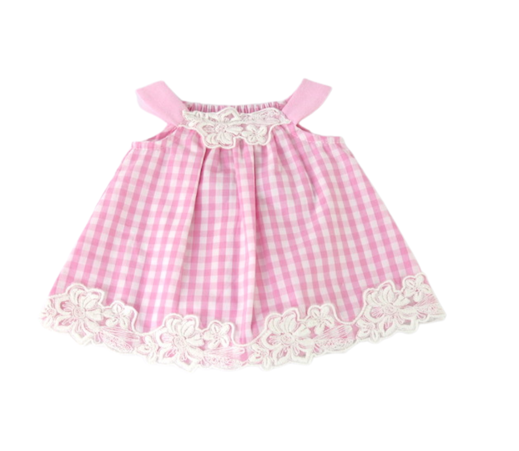 Pink & White Checkered Dress