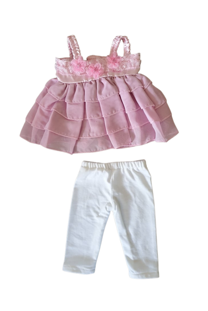 Pink Flower Cami & Leggings 2 Piece Set