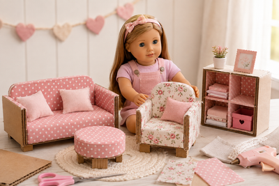 Doll-Sized Furniture DIY: Simple Cardboard and Fabric Projects