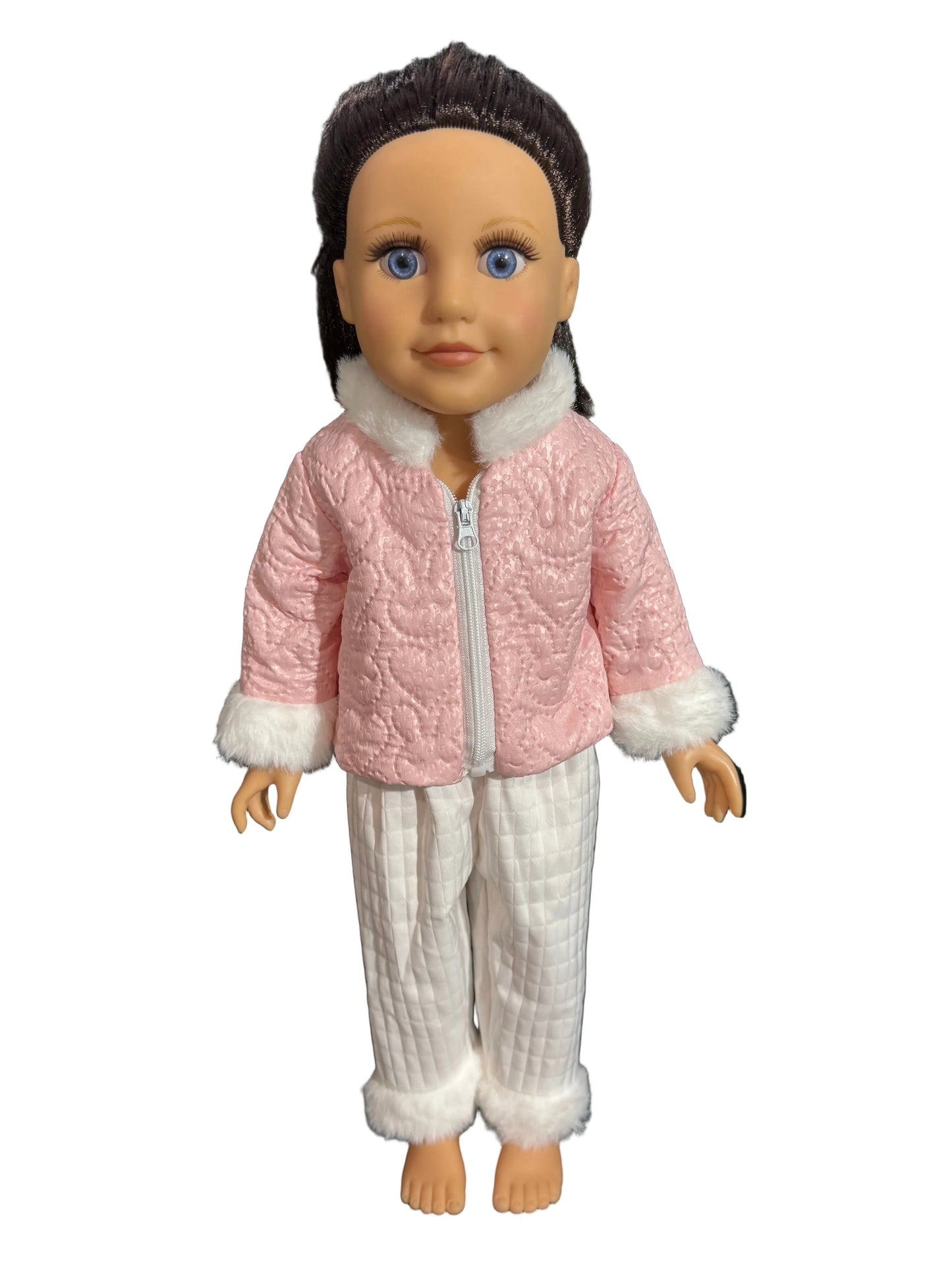 Pink Bunny & Heart Winter Jacket & Pants - 2 Piece Set