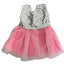 Sequin Tulle Pink Party Dress & Bow