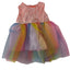 Orange Shimmer & Rainbow Tulle Dress