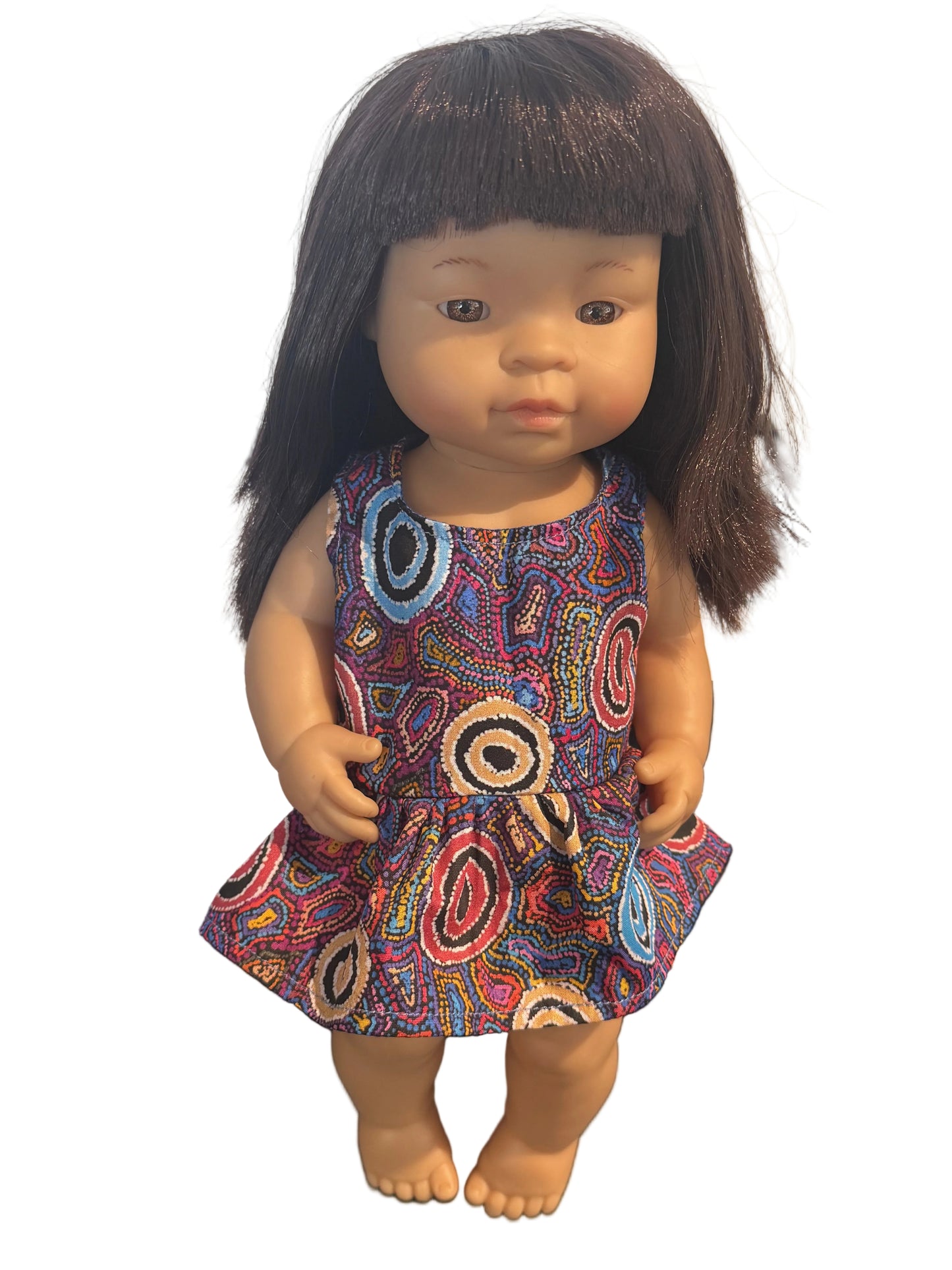 Indigenous Pattern Blue Circle Dress & Blue Bloomers Set (s) - 2 Piece Set