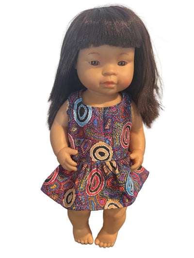 Indigenous Pattern Blue Circle Dress & Blue Bloomers Set (s) - 2 Piece Set
