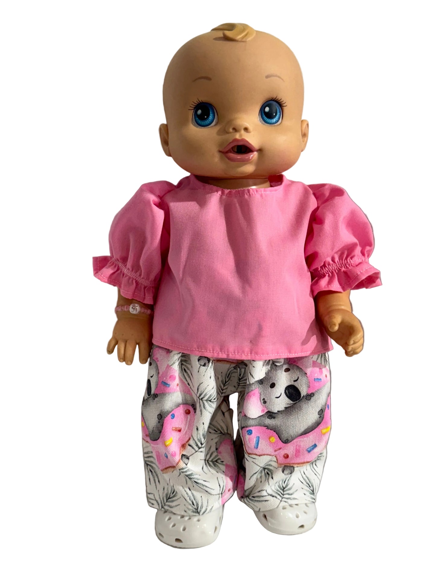 Pink Ruffled Shirt & Koala Pant Set - 2 Piece