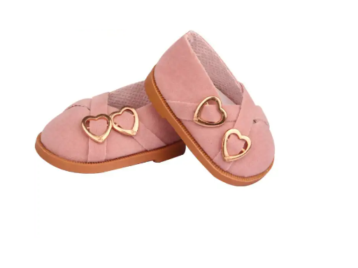 Dusty Pink Crossover Heart Flats