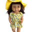 Yellow Floral Romper & Hat Set - 2 Piece
