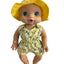Yellow Floral Romper & Hat Set - 2 Piece