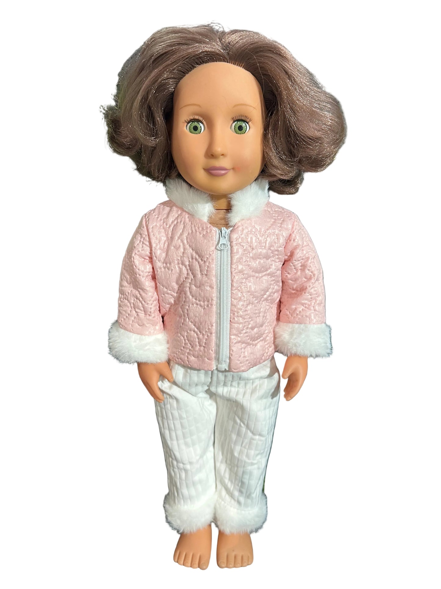 Pink Bunny & Heart Winter Jacket & Pants - 2 Piece Set
