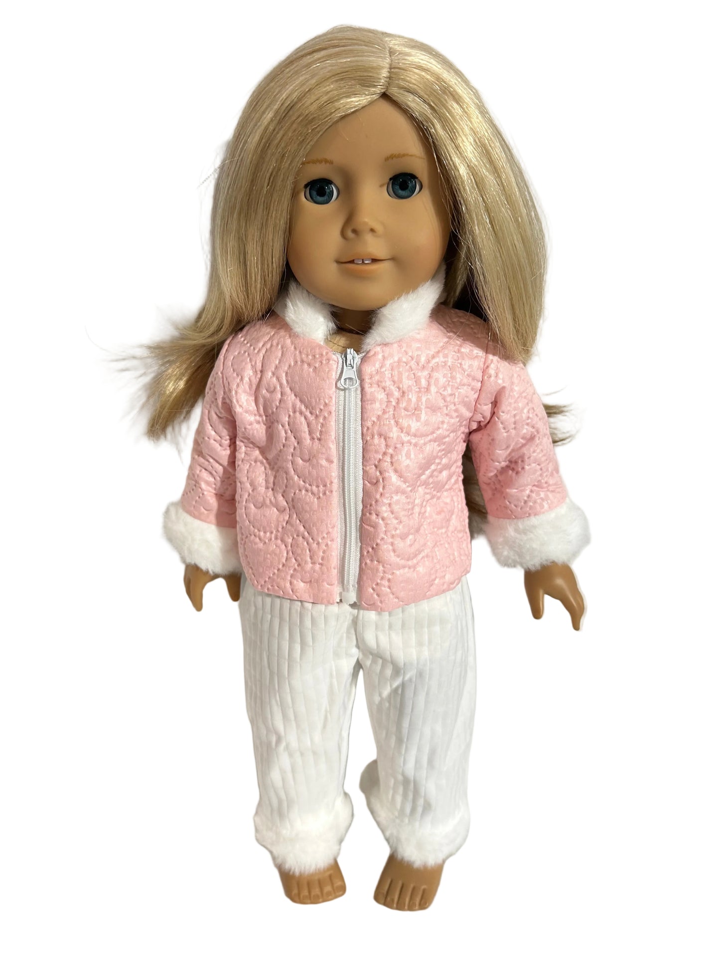 Pink Bunny & Heart Winter Jacket & Pants - 2 Piece Set