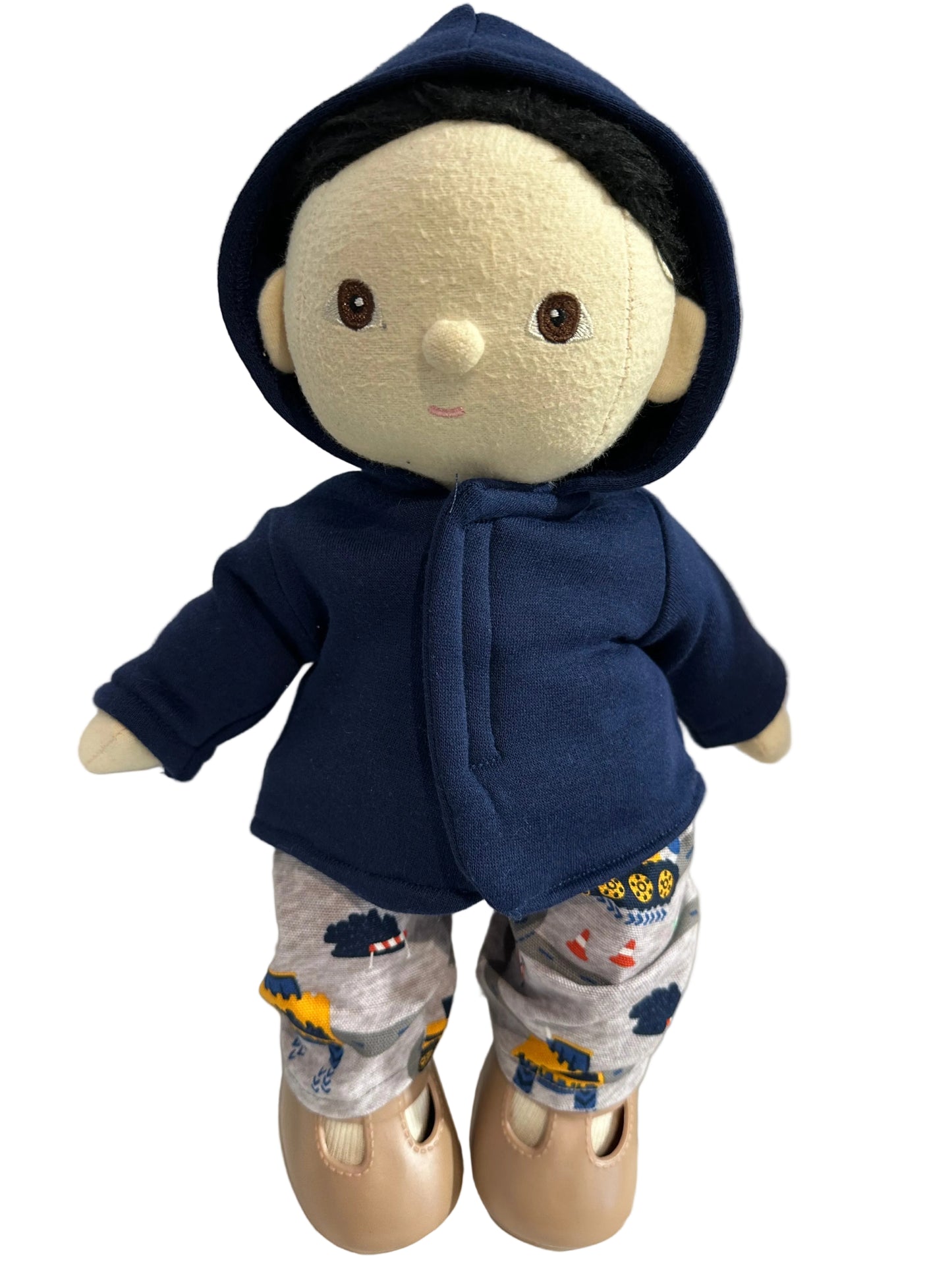 Hoodie, Grey Tractor Pants & Mittens - 3 Piece