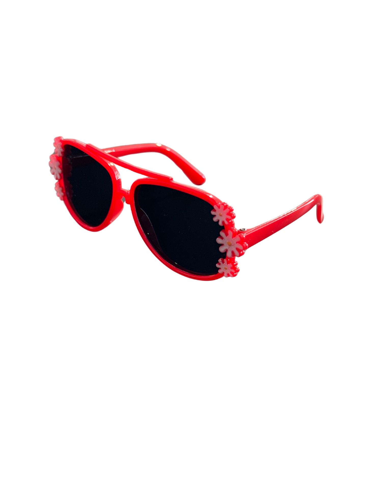 Red Sunglasses With White Daisy's