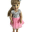 Sequin Tulle Pink Party Dress & Bow