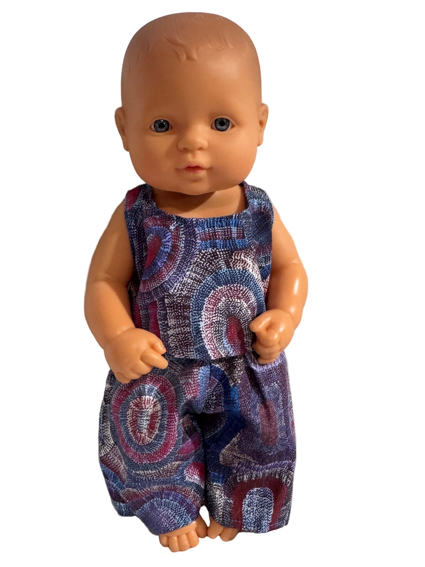 Blue Abstract Pattern Top & Pants Set - 2 Piece