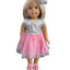 Sequin Tulle Pink Party Dress & Bow