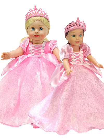 Pink Princess Dress with Tiara (s) - 2 Piece Set