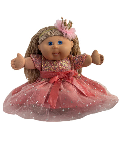 Coral Sequin & Silver Star Party Dress & Crown